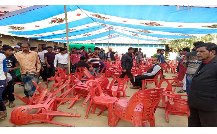আখাউড়ায় যুবলীগের হামলায় বিএনপির নির্বাচনী সভা পন্ড। ভাংচুর তছনছ