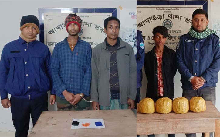 আখাউড়ায় ইয়াবা ও গাজাসহ ৩ শীর্ষ মাদক ব্যবসায়ি গ্রেফতার