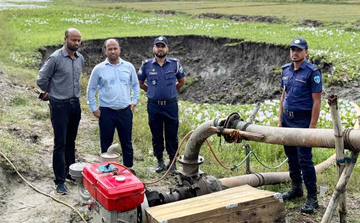 আখাউড়ায় কৃষি জমি কাটার অভিযোগে লাখ টাকা জরিমানা