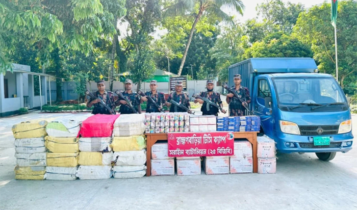 ব্রাহ্মণবাড়িয়ায় ৭৭ লাখ টাকার ভারতীয় পণ্য জব্দ