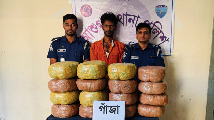 ব্রাহ্মণবাড়িয়ায় পিকআপভ্যানে মিলল ৩ মণ গাঁজা, একজন গ্রেফতার
