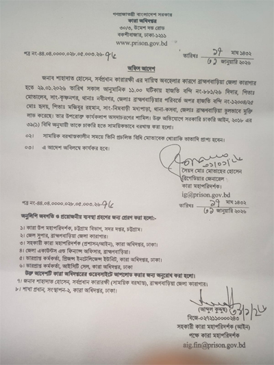 ব্রাহ্মণবাড়িয়ায় অন্যের ঠিকানা ব্যবহার করে হত্যা মামলার আসামির পলায়ন